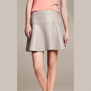 Banana Republic leather short skirt taupe
